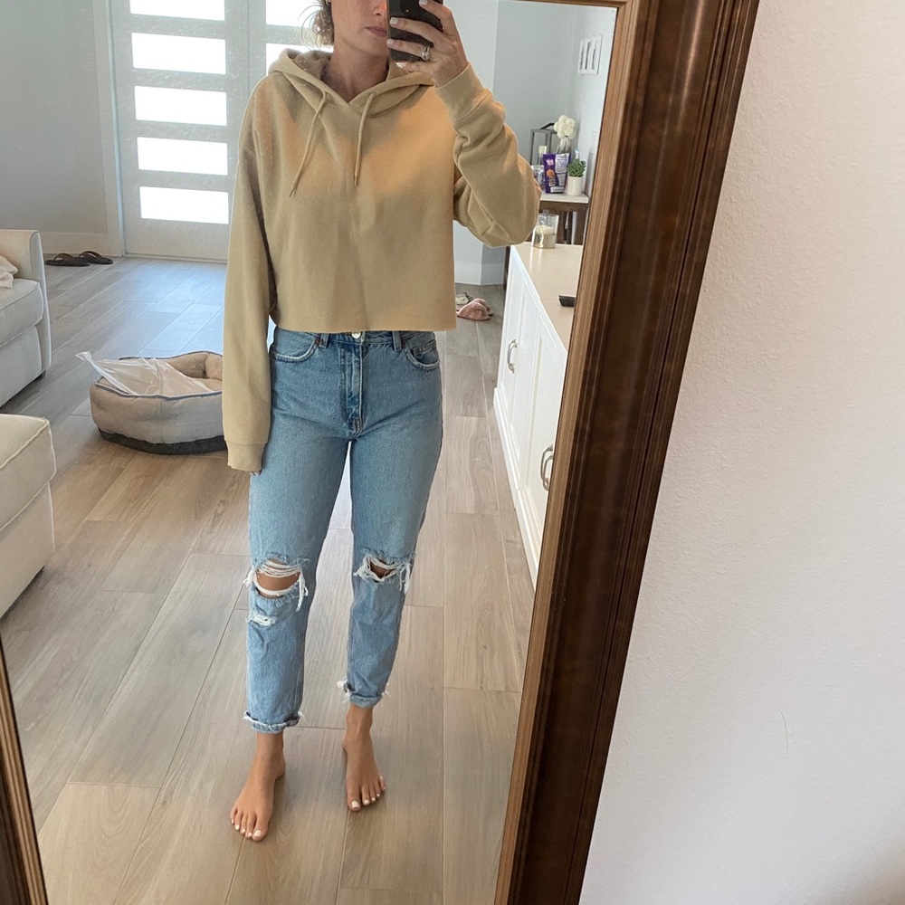 Tan cropped hoodie